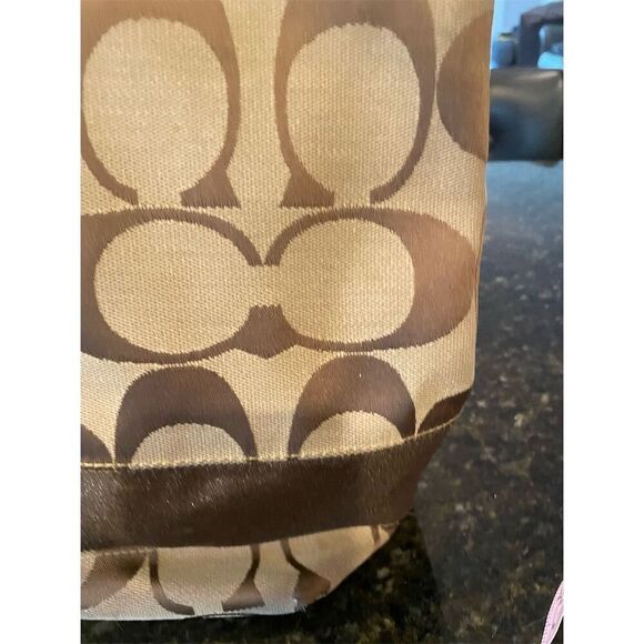 Coach Signature Brown Tote Bag Medium Women's Spacious Interior - Picture 7 of 16